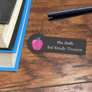Pink Apple Imitate Chalkboard Lehrer Name Tag Namensschild