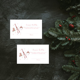 Pink Après Bébé Ski Diaper Raffle Baby Shower Begleitkarte