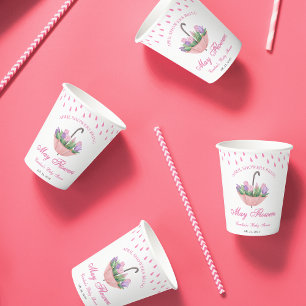 Pink April Showers bringen May Flower Baby Shower Pappbecher