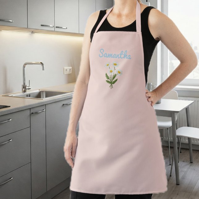 pink Apron for Women with Daisies Schürze (Von Creator hochgeladen)
