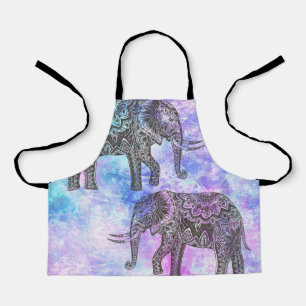 Pink Aqua Black Elephant Bright Tribal Schürze