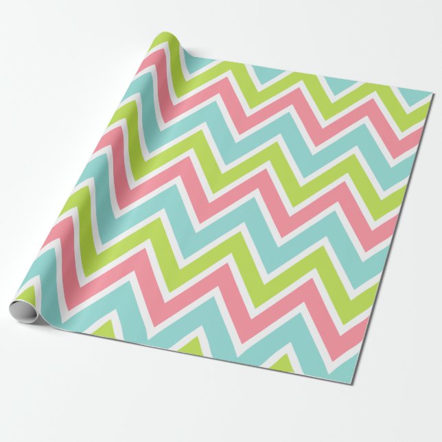 Pink Aqua Limon Wrapping Paper Geschenkpapier (Ungerollt)