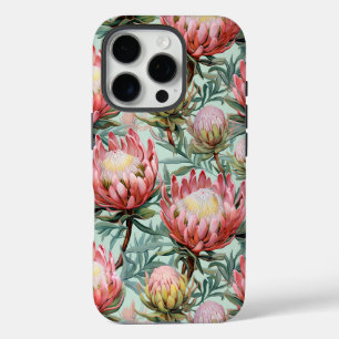 Pink Aqua Protea Blume Fynbos gepolsterte Printdes iPhone 16 Pro Hülle