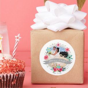 Pink Aquamarin Blue Gray personalisieren Sie Ihr H Runder Aufkleber