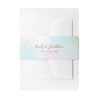 Pink Aquamarin Blue Watercolor Gold-Namen Datum Ho