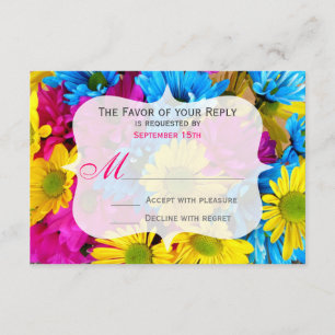 Pink Aquamarin Gerber Daisy Blume Hochzeit RSVP