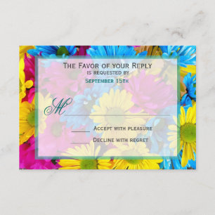 Pink Aquamarin Gerber Daisy Blume Hochzeit RSVP