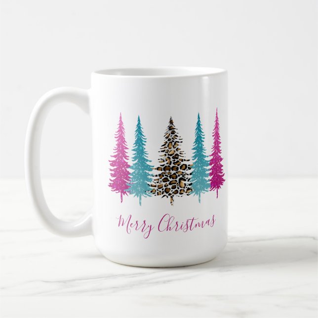 Pink Aquamarin Glam Weihnachten Kaffeetasse (Links)