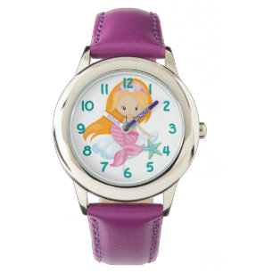 Pink Aquamarin Mermaid Kids Armbanduhr