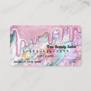 Pink Aquamarin Pearl Opal Glitzer Tropfen Gift Gut Visitenkarte