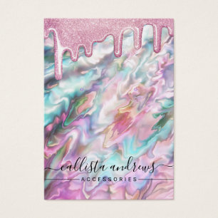 Pink Aquamarin Pearl Opal Glitzer Tropfen mit Anze