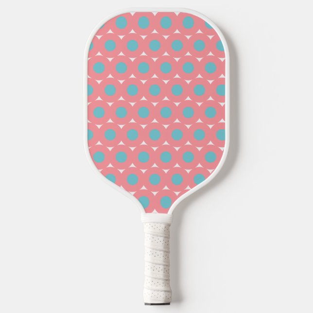 Pink Aquamarine grüne Punkte Pickleball Paddel Pickleball Schläger (Vorderseite)