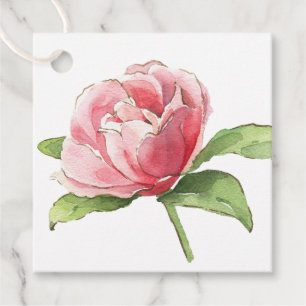 Pink-Aquarell-Rose Geschenkanhänger