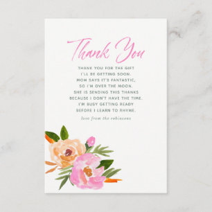 Pink Aquarell Wildblumen Kinderdusche Danke