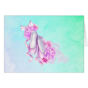 Pink Aquarellballschuhe mit Peonies und Bow