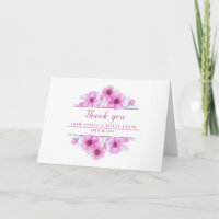 Pink Aquarellfarben Anemone Blume Art danke