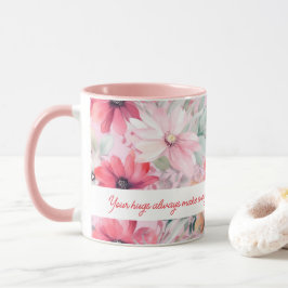 Pink-Aquarellfarben-Blume drucken | Geschenk für M Tasse