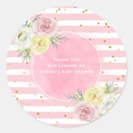 Pink-Aquarellfarben-Blume - Vielen Dank Runder Aufkleber
