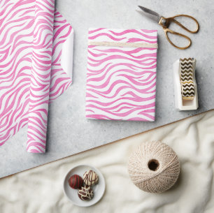 Pink-Aquarellzebra-Druck Geschenkpapier