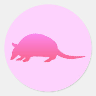 Pink Armadillo Runder Aufkleber