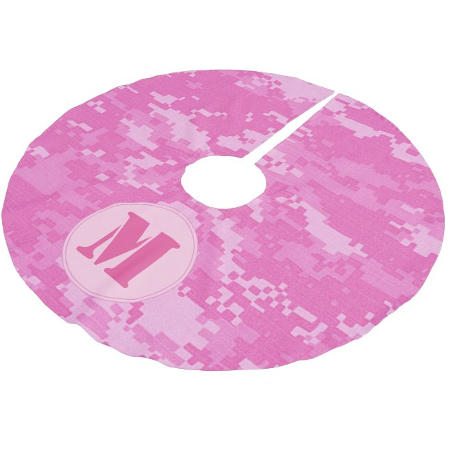 Pink ARMY ACU Camouflage Weihnachtsbaumrock Polyester Weihnachtsbaumdecke (Schrägansicht)