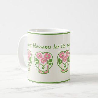 Pink Art Nouveau Blume Kaffee Tasse