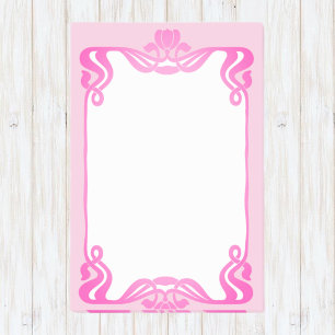 Pink Art Nouveau Border Post-it Klebezettel
