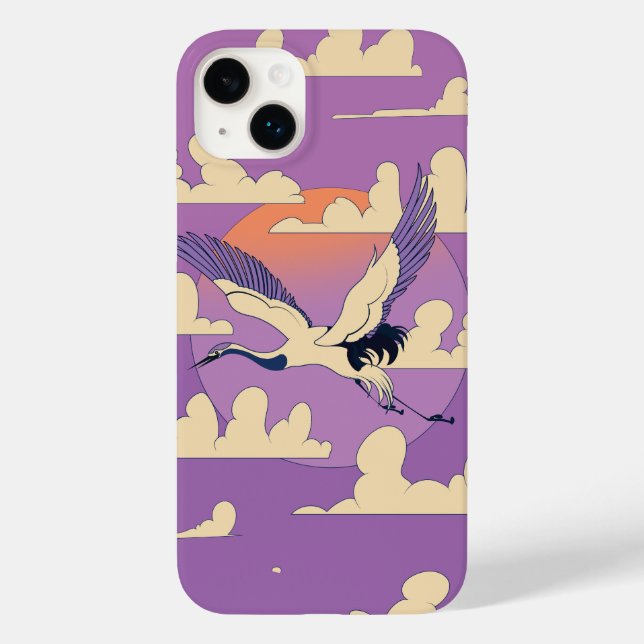 Pink Asian Crane Bird Case-Mate iPhone Hülle (Rückseite)