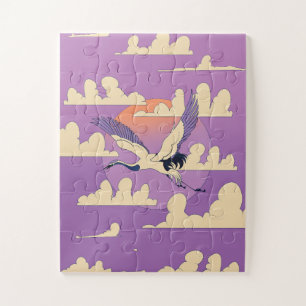 Pink Asian Crane Bird Puzzle