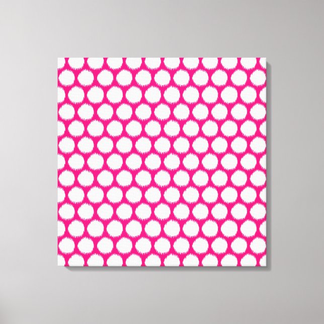 Pink Asian Moods Ikat Dots Leinwanddruck (Vorderseite)