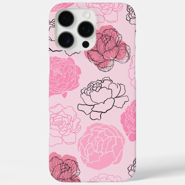 Pink-Ästhetische Blume Muster Case-Mate iPhone Hülle (Rückseite)
