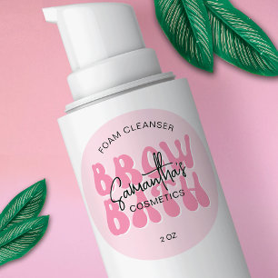 Pink ästhetische Retro-Brow Bath Eyebrows Shampoo Runder Aufkleber