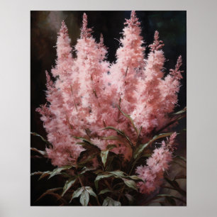 Pink Astilbe Blume Art Print Poster