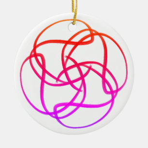 Pink Atom Mandala #12 Keramik Ornament