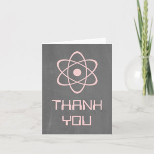 Pink Atomic Chalkboard Danke Karte