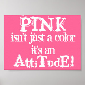 Pink Attitude Posters Warnzeichen Poster