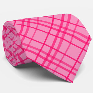 Pink auf rosa Tartan Kariertes Muster Krawatte