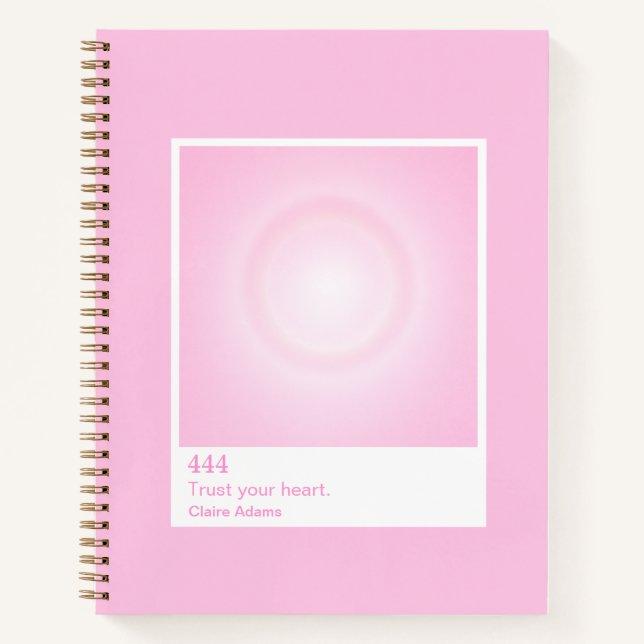 Pink Aura Swatch Angel Number Notebook Notizbuch (Vorderseite)