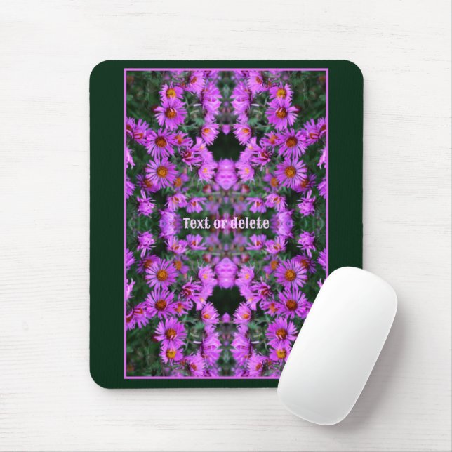 Pink Autumn Aster Flowers Abstract Personalized Mousepad (Mit Mouse)
