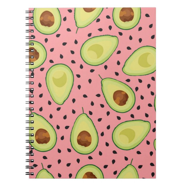 Pink Avocado Pattern Notizblock (Vorderseite)