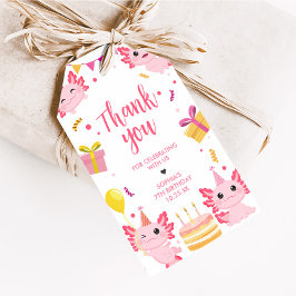 Pink Axolotl Alotl Geburtstagsparty Begrüßungstags Geschenkanhänger
