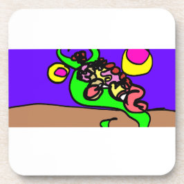 Pink axolotl art getränkeuntersetzer