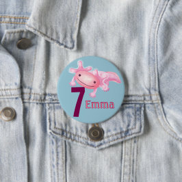Pink Axolotl Button