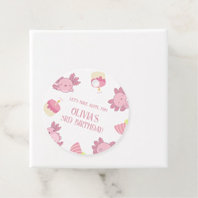 Pink Axolotl Kindergeburtstag Souvenir-Geschenk Geschenkanhänger (Beispiel)