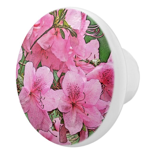 PINK AZALEAS KERAMIK PULL/KNOB KERAMIK KNOB KERAMIKKNAUF (Rechts)