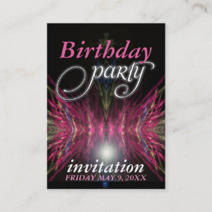 Pink Aztec Feathers Geburtstagsparty Einladungskar Visitenkarte