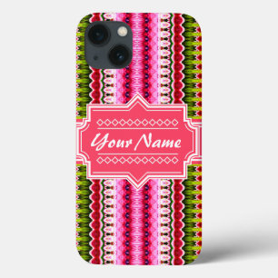 Pink Aztec Tribal Ikat Personalisierter Name Case-Mate iPhone Hülle