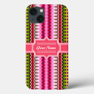 Pink Aztec Tribal Ikat Personalisierter Name Case-Mate iPhone Hülle