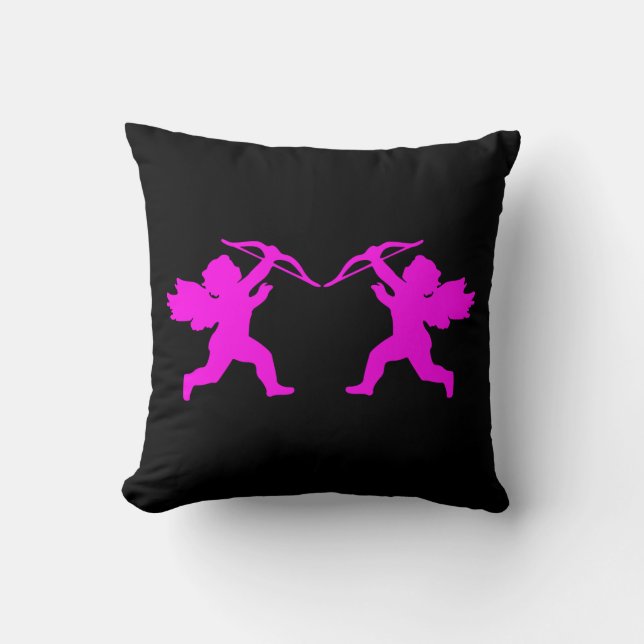 Pink Baby Angel Throw Kissen (Vorderseite)