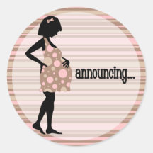 Pink Baby Announctions Stickers